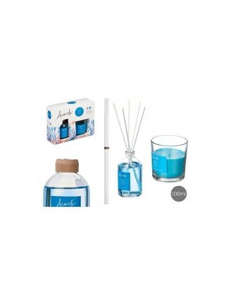Grossiste COFFRET MIKADO OCEAN 100ML + BOUGIE 30H
