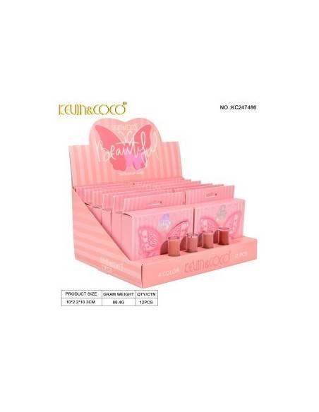 -parfum-generique-PACK DE 12 SET LIPGLOSS 4 COLORS BEAUTIFUL -