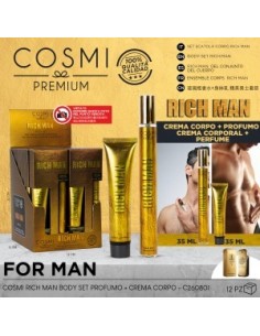 -COSMI-SET EAU DE TOILETTE RICH MAN 35ML + BODY MILK 35ML -