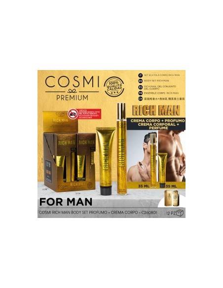 -COSMI-SET EAU DE TOILETTE RICH MAN 35ML + BODY MILK 35ML -