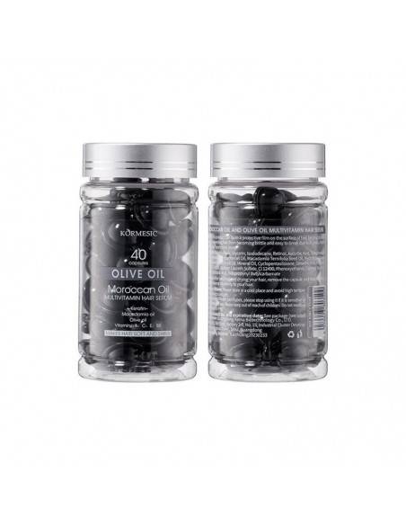 SERUM CAPILAR MULTIVITAMÍNICO DE ACEITE DE MARRUECOS Y ACEITE DE OLIVA 40 CAPSULAS KORMESIC