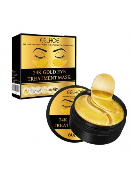PARCHES CONTORNO DE OJOS 24K CON COLAGENO E HIALURONICO 60PZ EELHOE