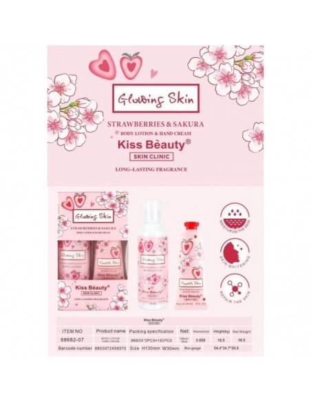 SET BODY&HAND STRAWBERRY&SAKURA 100+30ML - KISS BEAUTY