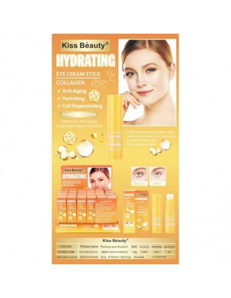 CREMA HIDRATANTE PARA OJOS EN BARRA COLAGENO 16gr - KISS BEAUTY