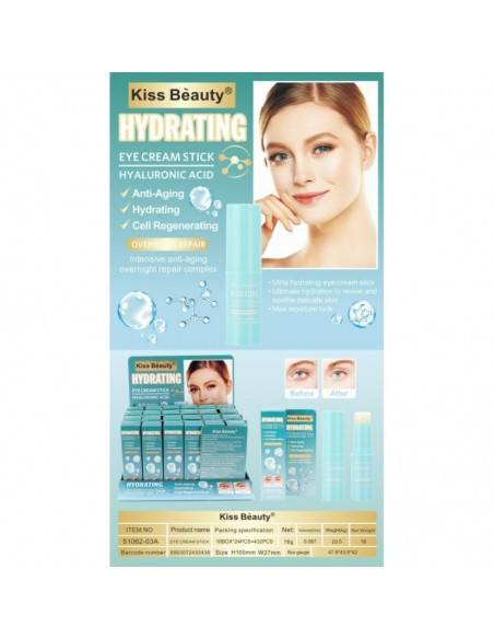 CREMA HIDRATANTE PARA OJOS EN BARRA ÁCIDO HIALURÓNICO 16gr - KISS BEAUTY