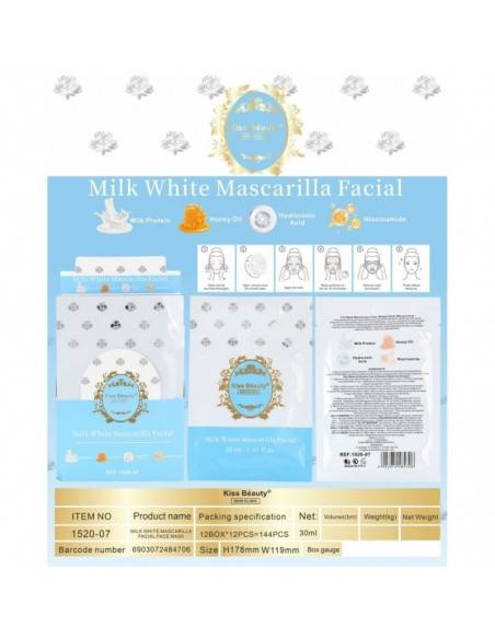 grossiste-parfum-beauté-PACK DE 12 Masque Visage MILK WHITE 30