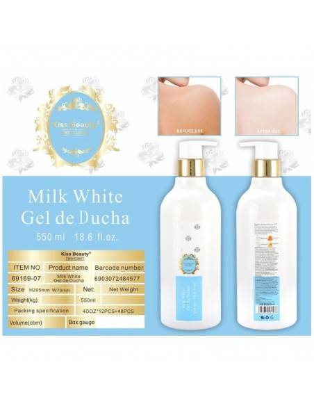grossiste-parfum-beauté-GEL DOUCHE AU MILK WHITE 550ML - KISS