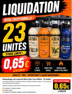 Destockage Lotion corporelle hydratante ALICIA 500 ml - 23 unités