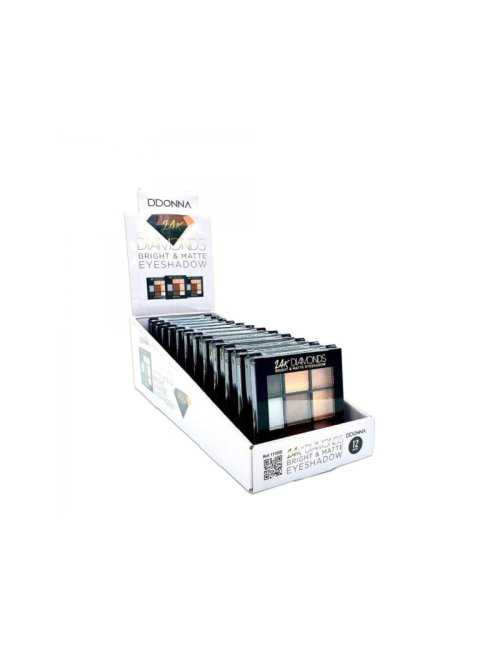 Pack de 12 Ombre A Paupieres 9 Couleurs " Diamonds 24k" - D'Donna