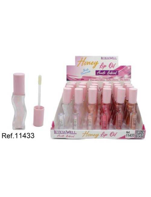 Grossiste cosmétique Leticia Well – Pack 24 – Lip oil honey