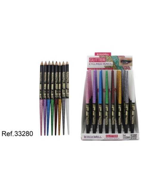 Grossiste maquillage Leticia Well – Pack 48 – Crayon yeux glitter