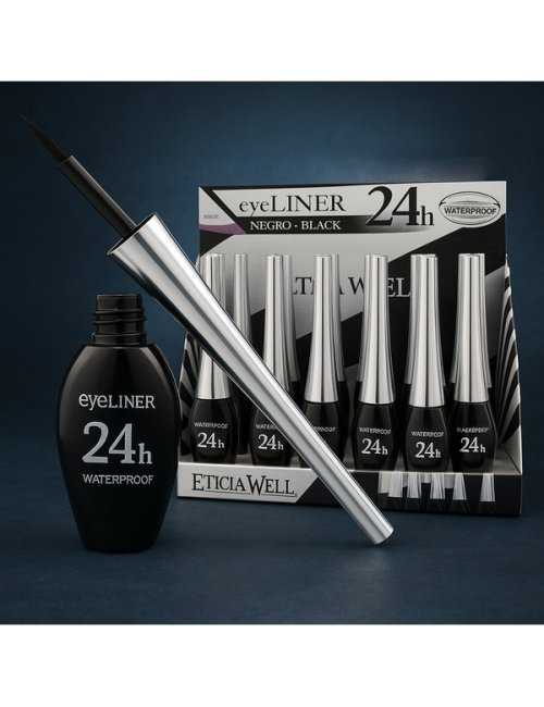 Eye-liner noir waterproof 24h pack 24 Leticia Well