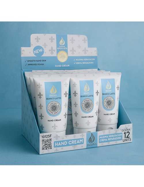 Pack 12 Crème Mains Bianco Latte D'DONNA hydratante 100 ml