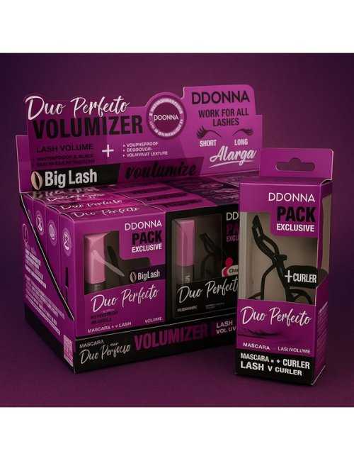 Mascara volumisant et recourbe-cils noir D'DONNA pack 12