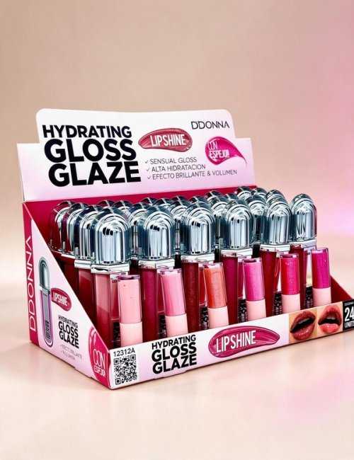 Pack 24 brillant à lèvres hydratant Glace + Miroir D'DONNA