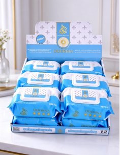 PACK DE 12 Lingettes Démaquillantes Bianco Latte D'DONNA