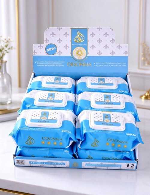 PACK DE 12 Lingettes Démaquillantes Bianco Latte D'DONNA