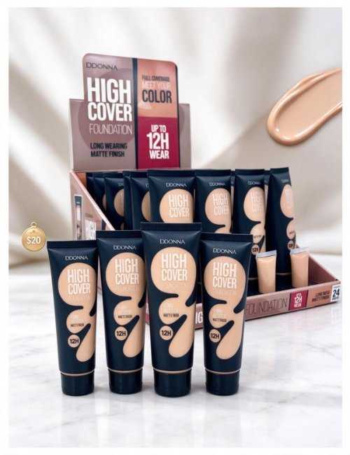 Fond de Teint Haute Couvrance 80g 12H Pack 24 D'DONNA