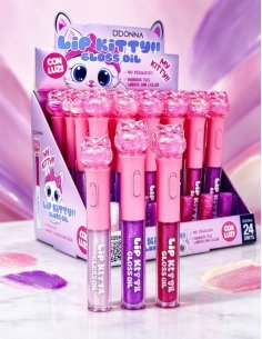Gloss Lip Oil Kitty pack 24 D'DONNA éclat brillant pour lèvr