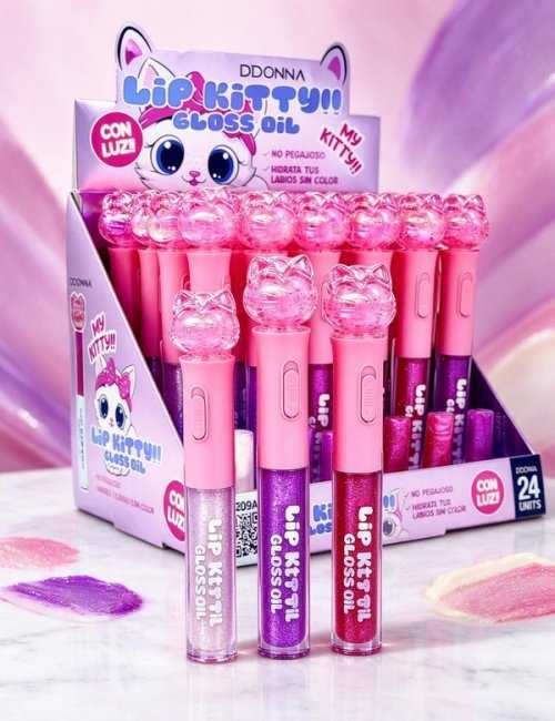 Gloss Lip Oil Kitty pack 24 D'DONNA éclat brillant pour lèvr