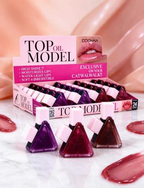 Gloss Huile Top Model D'DONNA pack 24 - Lèvres nourries et b