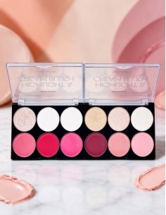 Pack 16 palettes illuminateur et fard à joues en crème D'DON