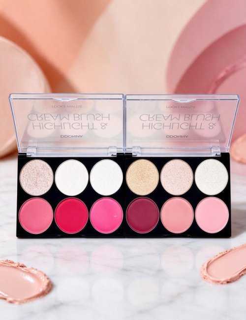 Pack 16 palettes illuminateur et fard à joues en crème D'DON
