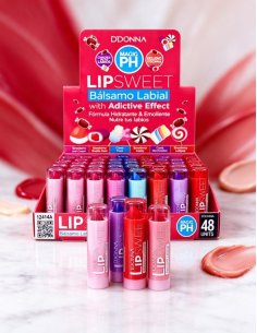 PACK DE 48 Baume à Lèvres PH Sweet D'DONNA soin et couleur