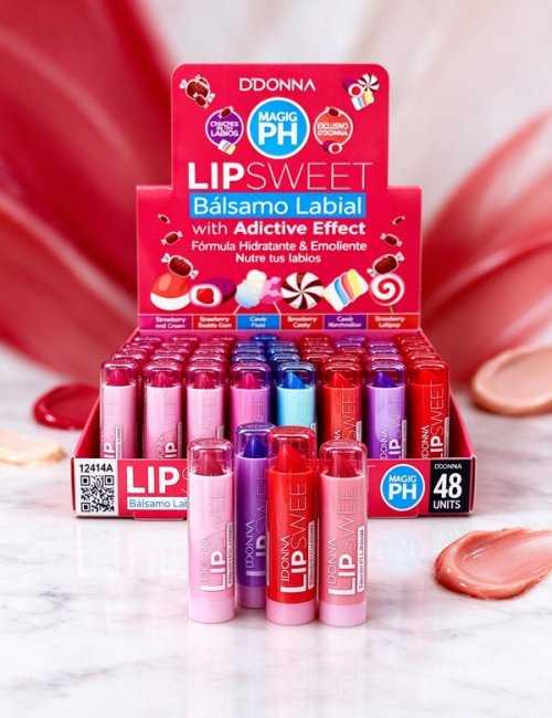 PACK DE 48 Baume à Lèvres PH Sweet D'DONNA soin et couleur