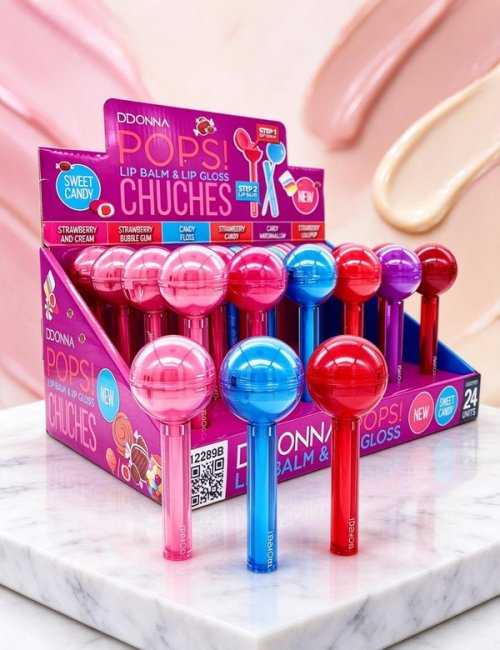 PACK DE 24 Baume à lèvres et Gloss Pops! D'DONNA