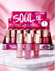 Pack 24 Lip Gloss Soul Oil D'Donna brillante et soyeux