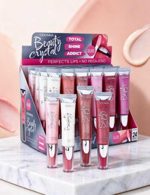 Pack de 24 gloss lèvres Beauty Cristal D'DONNA éclat et douc