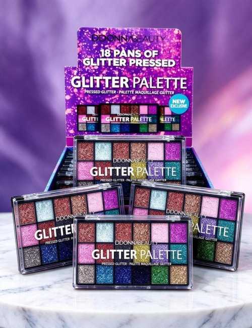 Palette d'Ombres Pailletées D'DONNA PACK 12 - Couleurs inten