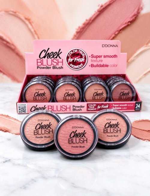 Pack de 24 fards à joues Cheek D'Donna, tons naturels