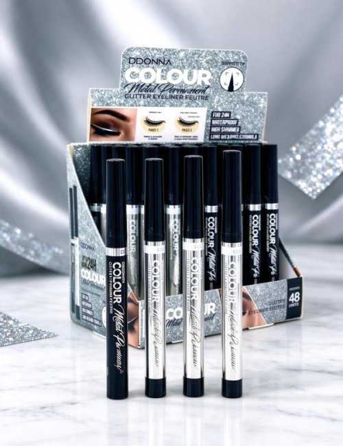 PACK 48 Eyeliners métalliques pailletés waterproof D'DONNA