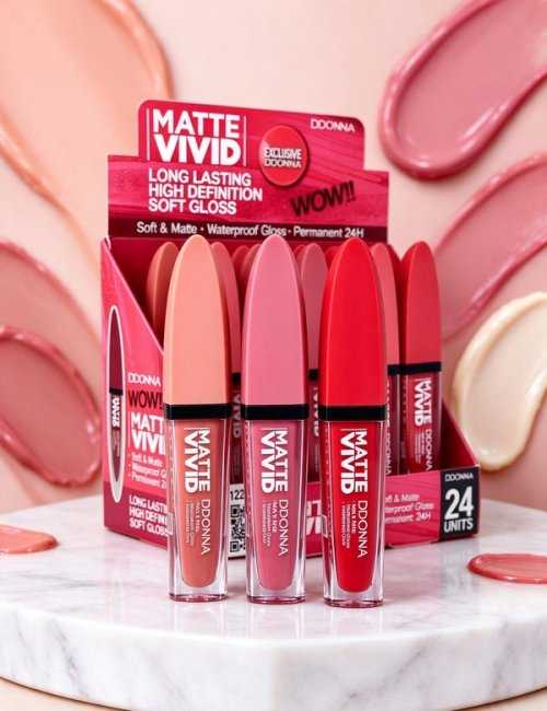 Pack de 24 Gloss Mat Waterproof 24H D'Donna - Teintes variée