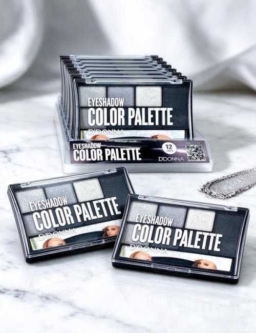 Pack de 12 Ombres à Paupières Gris D'DONNA, effets smoky int