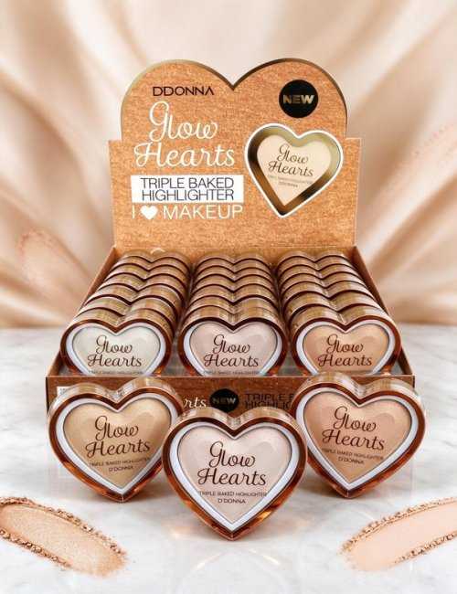 PACK de 24 Illuminateurs Glow Hearts 3 Couleurs D'Donna