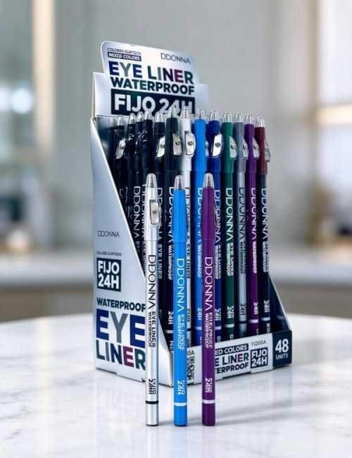 Crayons yeux waterproof 6 couleurs 24h D'DONNA pack 48