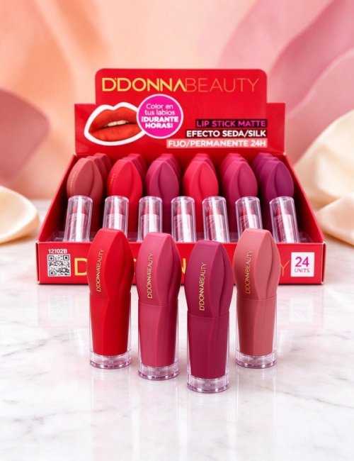PACK 24 Rouge à Lèvres BEAUTY MATTE 24H D'DONNA longue tenue