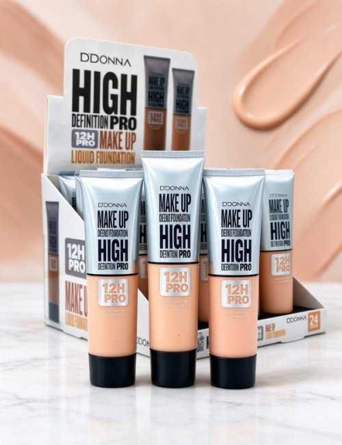Fond de Teint Fluide Haute Définition Pro 12H D'DONNA PACK 2