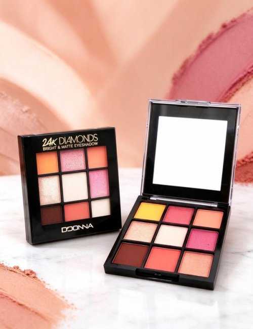 Pack 12 Ombres à paupières 9 couleurs Diamonds 24K D'DONNA