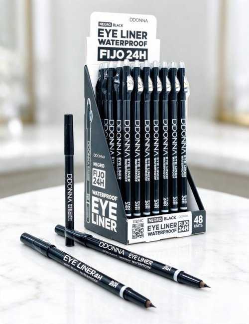 Crayons yeux noirs waterproof 24H D'DONNA Pack 48