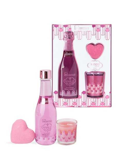 Coffret bain et bougie Scented Bath Rose - IDC Institute - Grossiste Parfum Générique
