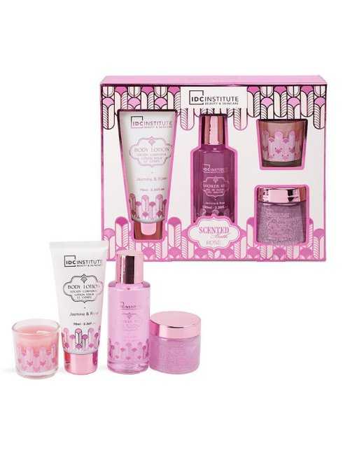 Coffret bain et bougie Scented Bath Rosé - IDC Institute - Grossiste Parfum Générique