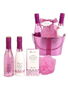 Coffret seau bain et corps Scented Bath Rose - IDC Institute - Grossiste Parfum Générique