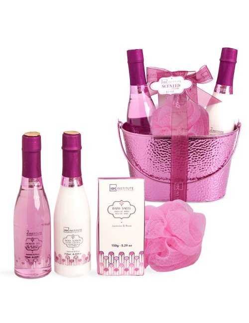 Coffret seau bain et corps Scented Bath Rose - IDC Institute - Grossiste Parfum Générique