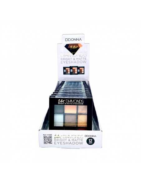 PACK DE 12 OMBRE A PAUPIERES 9 COULEURS - D'DONNA