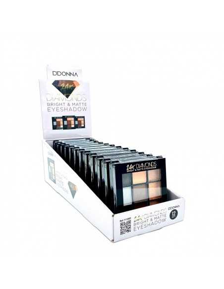 PACK DE 12 OMBRE A PAUPIERES 9 COULEURS - D'DONNA