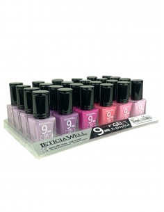 Pack de 24 Vernis à ongles Effet Gel "Roses/Violets jouyeux" - D'DONNA